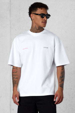 WHITE CHASING COASTLINES OVERSIZED TEE