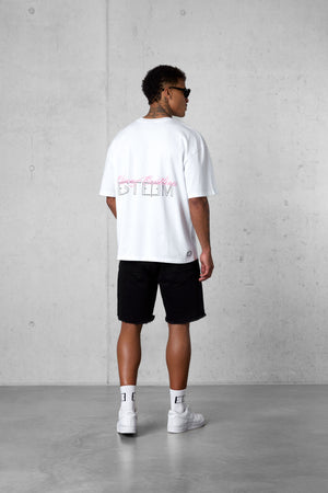 WHITE CHASING COASTLINES OVERSIZED TEE