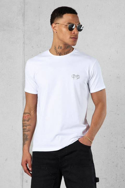 WHITE LOOP LOGO TEE