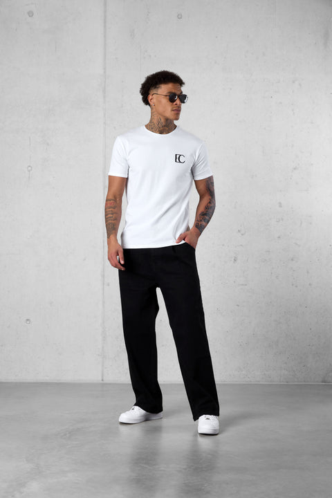 WHITE EC LOGO TEE